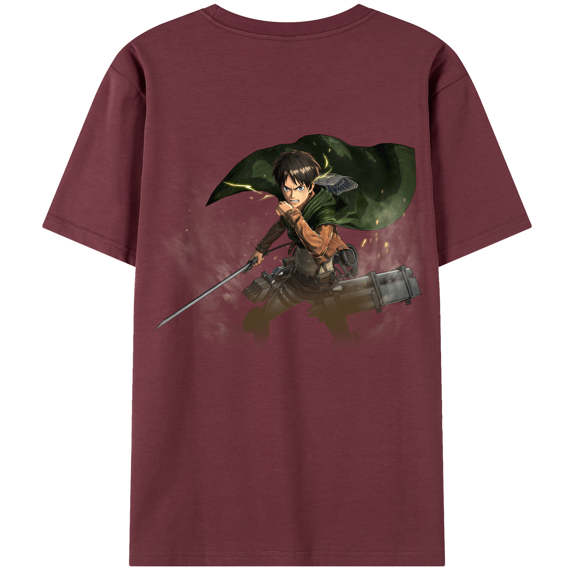 （画像用） 進撃の巨人 エレン･イェーガー Attack on Titan Eren Jäger 綿100％半袖Tシャツ（背面プリント）
